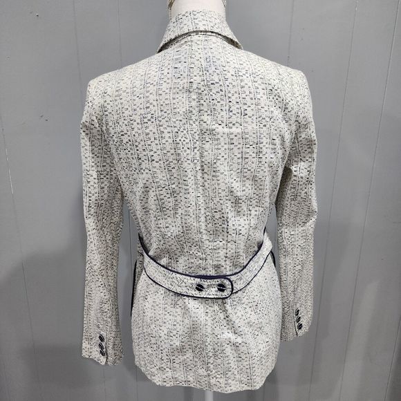 Carol Anderson Blazer Jacket Womens Size 2 White Black Trim Career Button Front - Picture 3 of 11